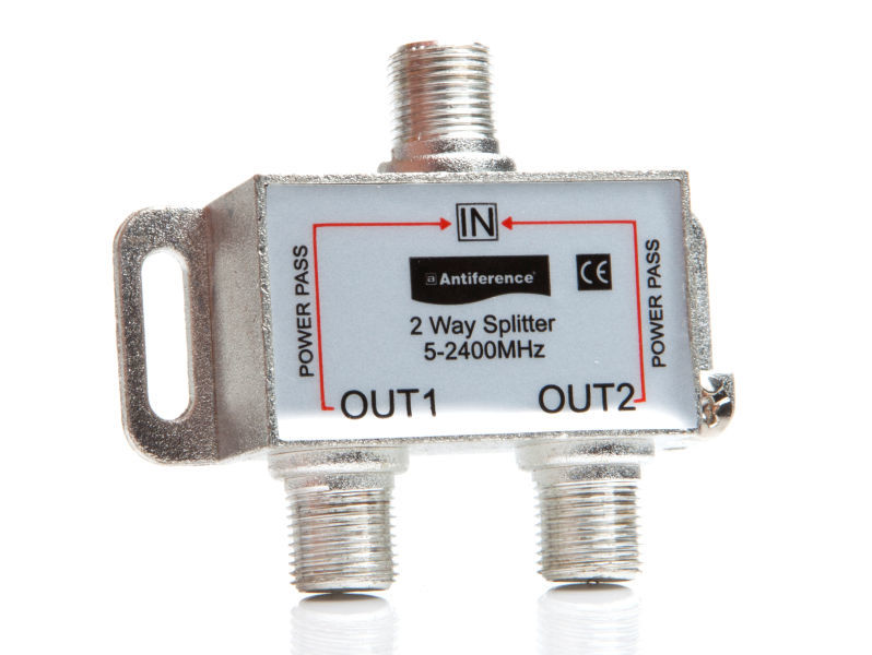 ANTIFERENCE 2 Way F Splitter (5-2400MHz)