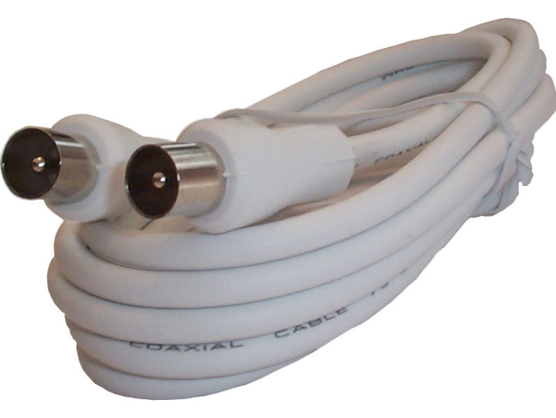 2m Flylead White Coax Plug-Plug