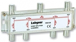 LABGEAR FBS126 6 WAY DIGITAL TV AERIAL SPLITTER WITH POWER PASS  VIRGIN SKY SATELLITE TV
