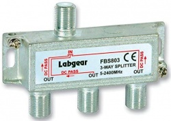 LABGEAR FBS803 3 WAY DIGITAL TV AERIAL SPLITTER WITH POWER PASS  VIRGIN SKY SATELLITE TV