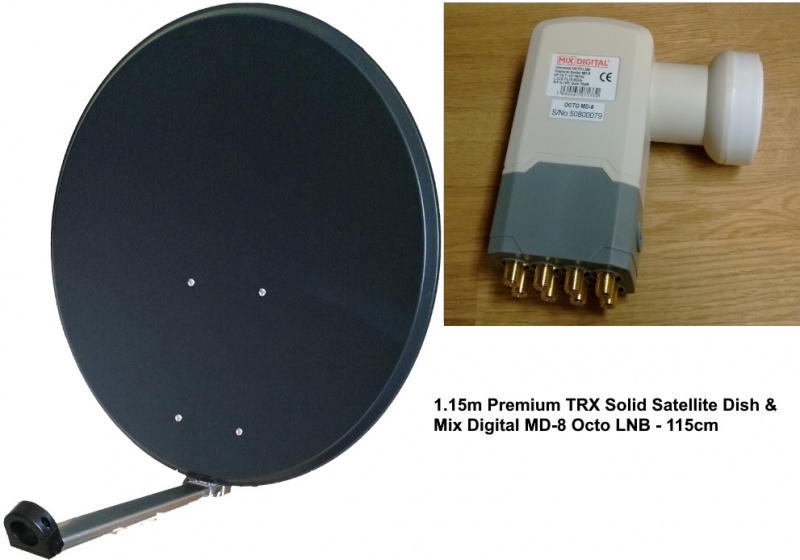 1.15m Mix Digital Premium TRX Satellite Dish with Octo MD-8 LNB