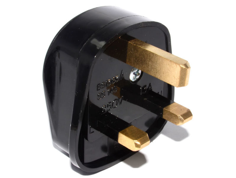 Rewireable UK Mains Plug Fused 5 Amp BLACK