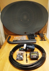 Zone 2 Dish Kit 60cm Quad LNB 20m Twin Cable Sat finder inc lead Freesat SKY HD