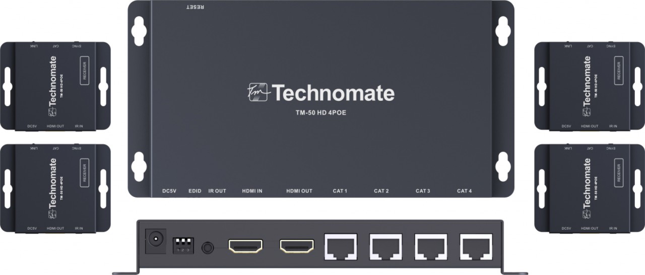 Technomate TM-50 HD 4POE Kit HDMI PoE Splitter Kit