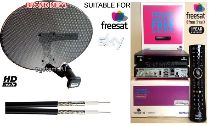 Zone 1 Satellite Dish Kit System with Humax HB 1100S Freesat Receiver