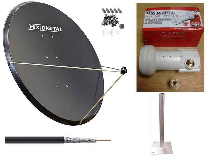 1.4m Steel Satellite Dish Kit for UK & Europe - Nilesat