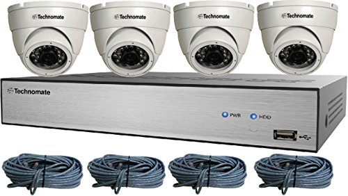 TECHNOMATE TM-4 NVR KIT 4-CHANNEL4 X WHITE 2MP DOME CAMERAS & 1TB HDD