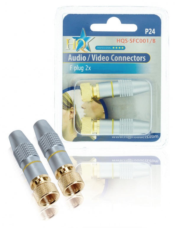 HQ High Quality 24k Gold Plalted F Connector 2x