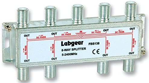 LABGEAR FBS138 8 WAY DIGITAL TV AERIAL SPLITTER WITH POWER PASS – VIRGIN SKY SATELLITE TV