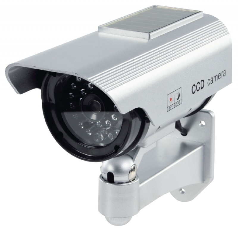 Konig Fake Dummy Outdoor CCTV Dummy Camera Solar Panel & IR LED Silver