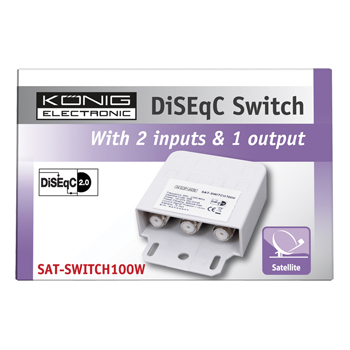 Konig High Quality DiSEqC Switch 2/1 Brand New Sealed - 100w