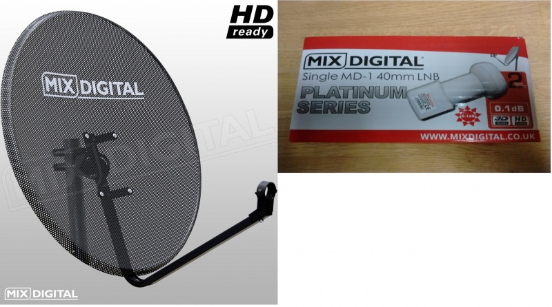 1m Mix Digital Mesh Satellite Dish with 0.1db LNB - 100cm