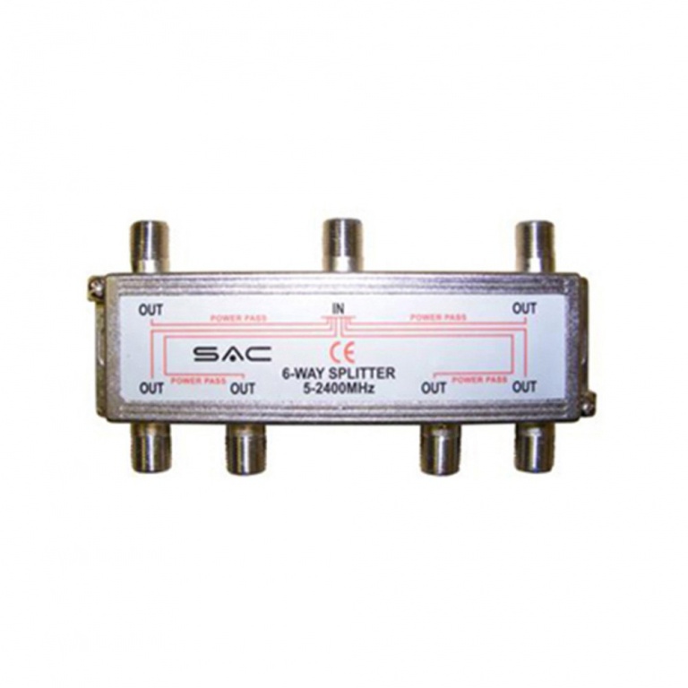 SAC 6 Way Indoor Splitter (5-2400MHz)