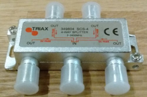 Triax 4 Way TV Aerial Splitter 5-2400 MHz - 349804