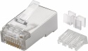 Goobay 10 x RJ45 plug CAT 6A STP shielded - for round cable with Threader