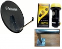 80cm Technomate Mesh Satellite Dish with Single LNB and Wall Mount