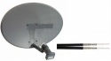 Zone 1 Satellite Mini Dish Pack with Quad LNB Twin Cable and Fittings